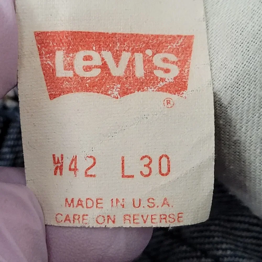 Vintage LEVIS With-A-Skosh Jeans 38x30 Dark-Wash Whiskered